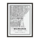Sylvie Milwaukee Modern Map Framed Canvas by kateandlaurel - product image 8 for Resin Society
