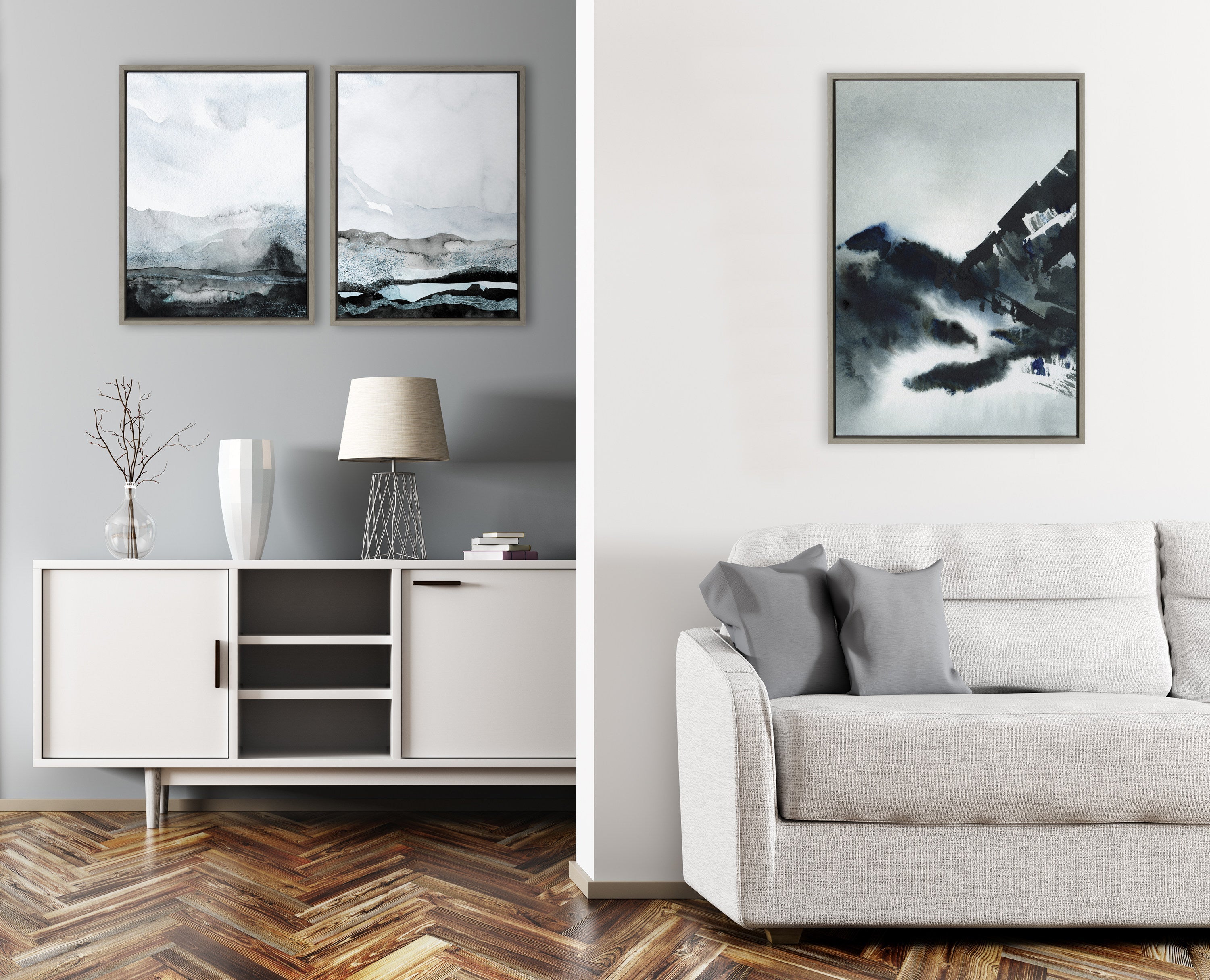 Sylvie Close Your Eyes and Remember 4 Framed Canvas by Maja Mitrovic of by kateandlaurel - product image 5 for Resin Society