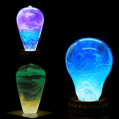 EP Light Mood Bundle handcrafted resin LED bulbs set showing unique color patterns