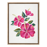 Sylvie Hibiscus Bloom Fuchsia Framed Canvas by kateandlaurel displayed on wall