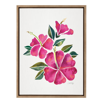 Sylvie Hibiscus Bloom Fuchsia Framed Canvas by kateandlaurel - main product image for Resin Society