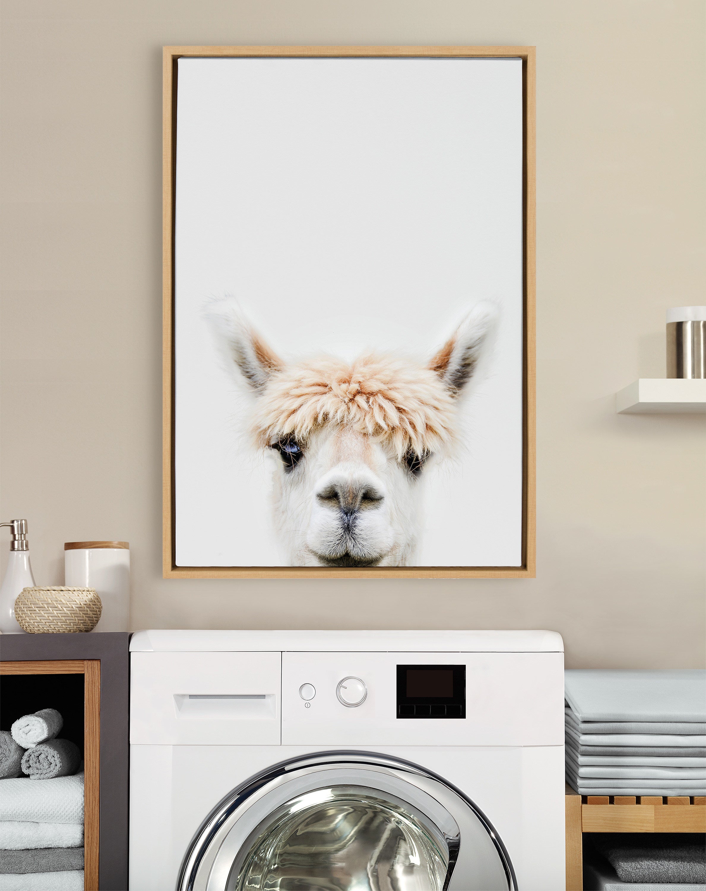 Sylvie Alpaca Bangs Framed Canvas by Amy Peterson Art Studio by kateandlaurel - product image 4 for Resin Society