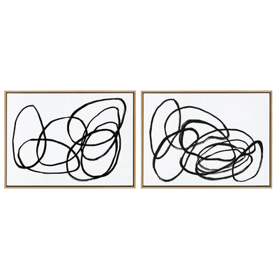 Sylvie Ring of Light and Ring of Light 2 Framed Canvas Art Set by Nikki Chu