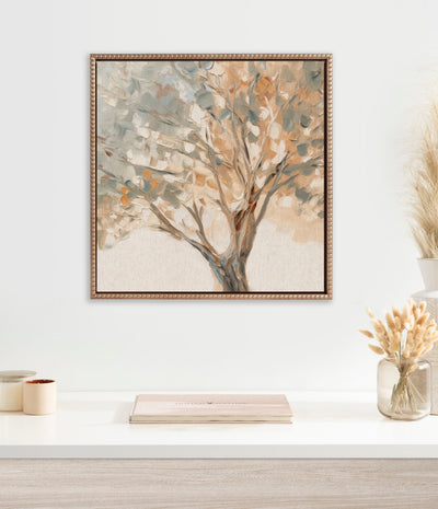 Sylvie Beaded Mediterranean Tree Framed Canvas by The Creative Bunch Studio