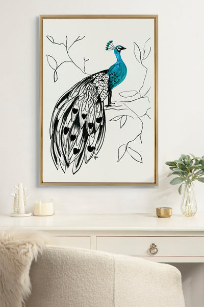 Sylvie 658 Peacock Framed Canvas by kateandlaurel - product image 4 for Resin Society