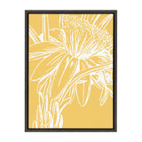 Sylvie Flower in Yellow Framed Canvas by kateandlaurel - main product image for Resin Society