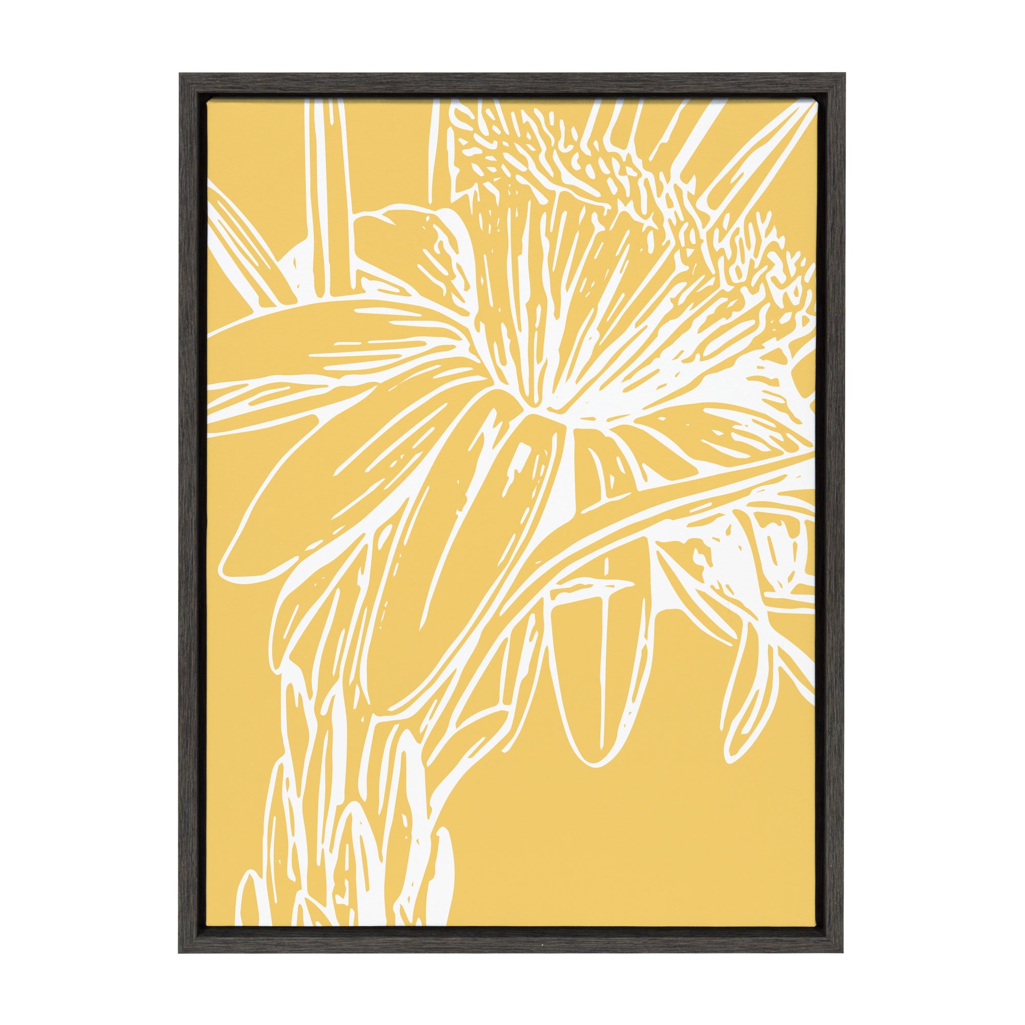 Sylvie Flower in Yellow Framed Canvas by kateandlaurel - main product image for Resin Society