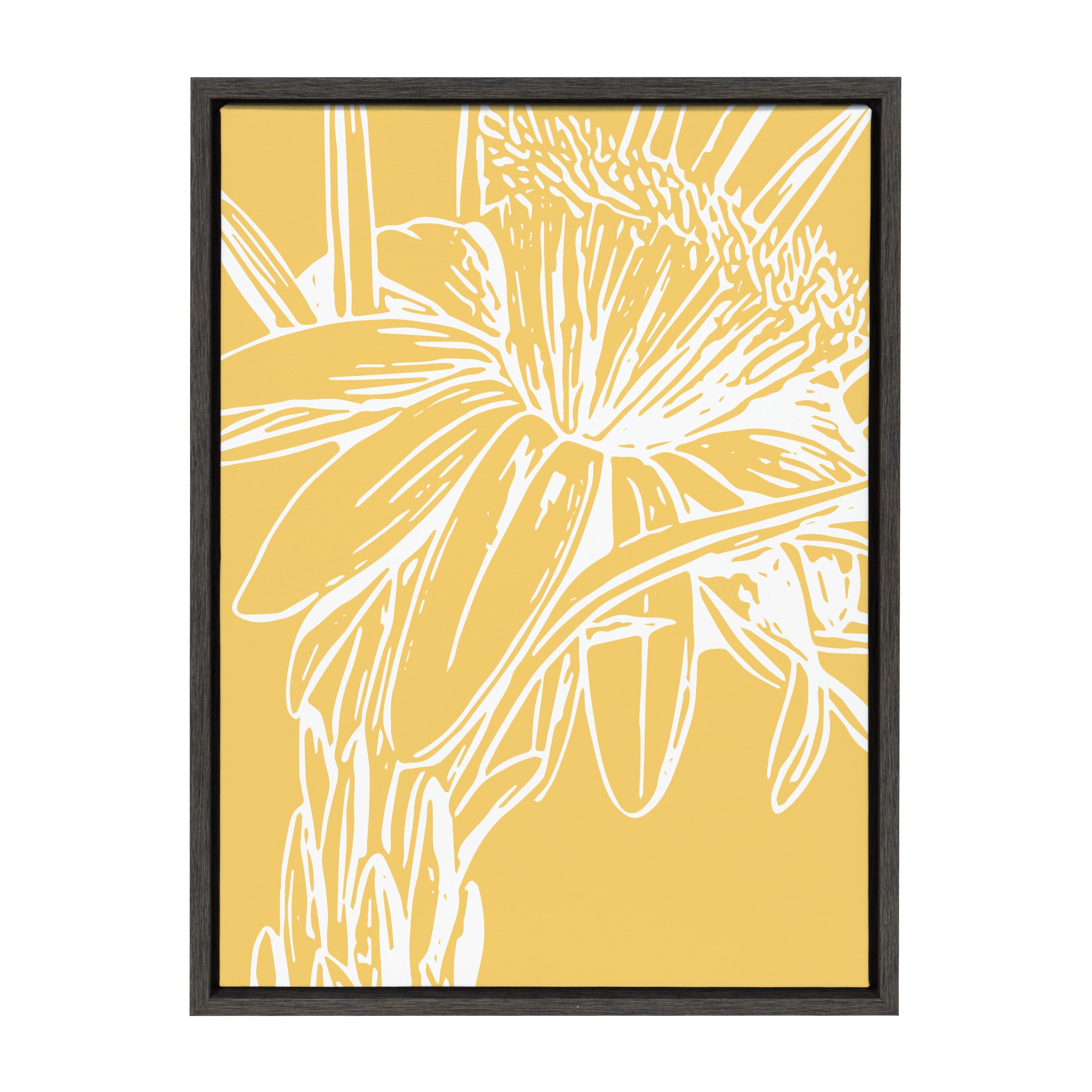 Sylvie Flower in Yellow Framed Canvas by kateandlaurel - main product image for Resin Society