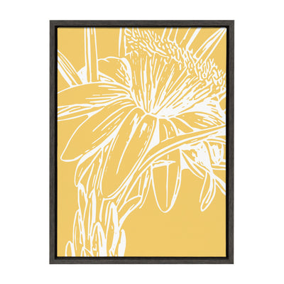 Sylvie Flower in Yellow Framed Canvas by kateandlaurel - main product image for Resin Society
