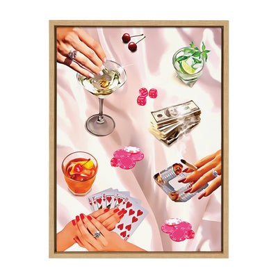 Sylvie Game Night Poker Framed Canvas by Honey Island Studio
