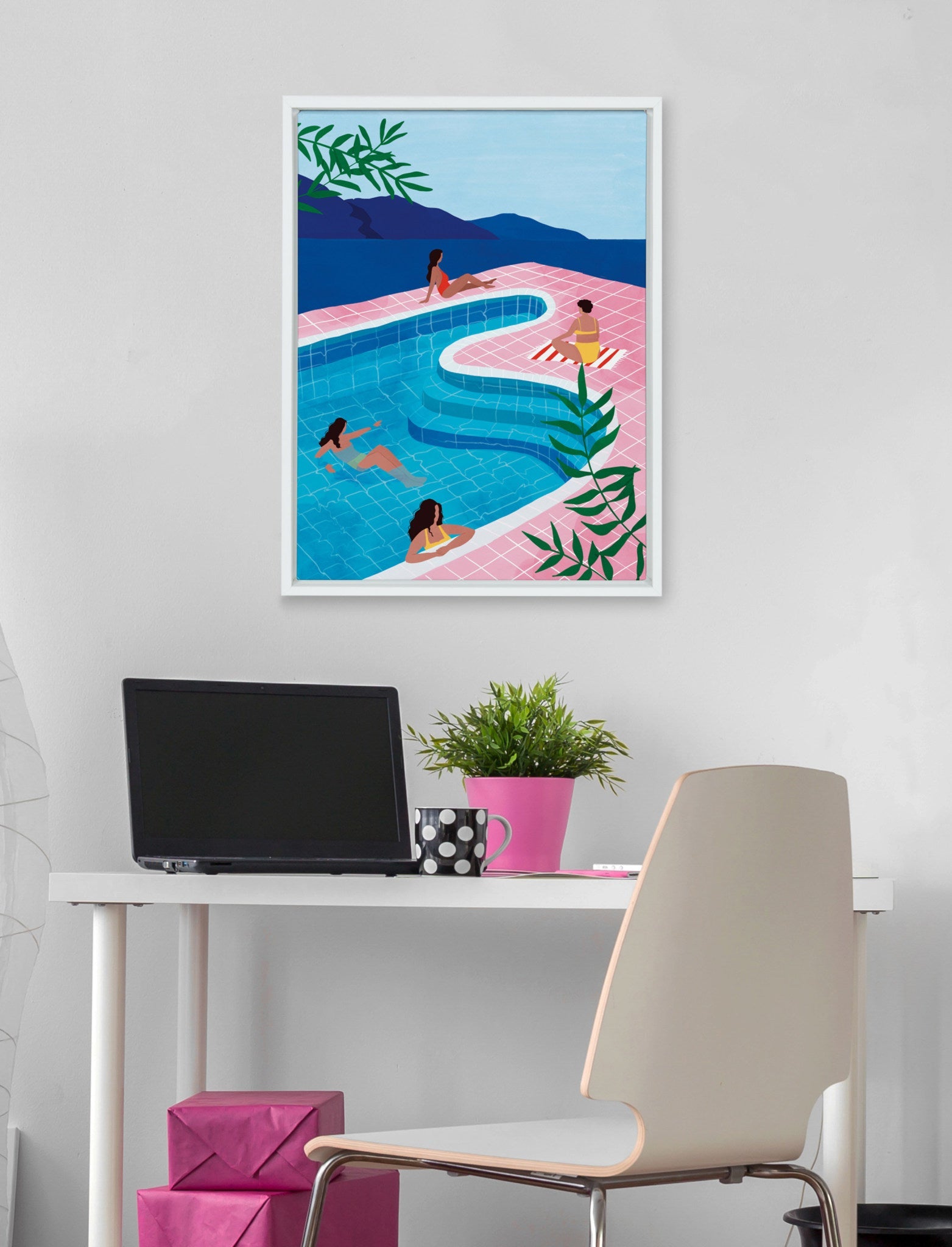 Sylvie Pool Ladies Framed Canvas by kateandlaurel - product image 7 for Resin Society