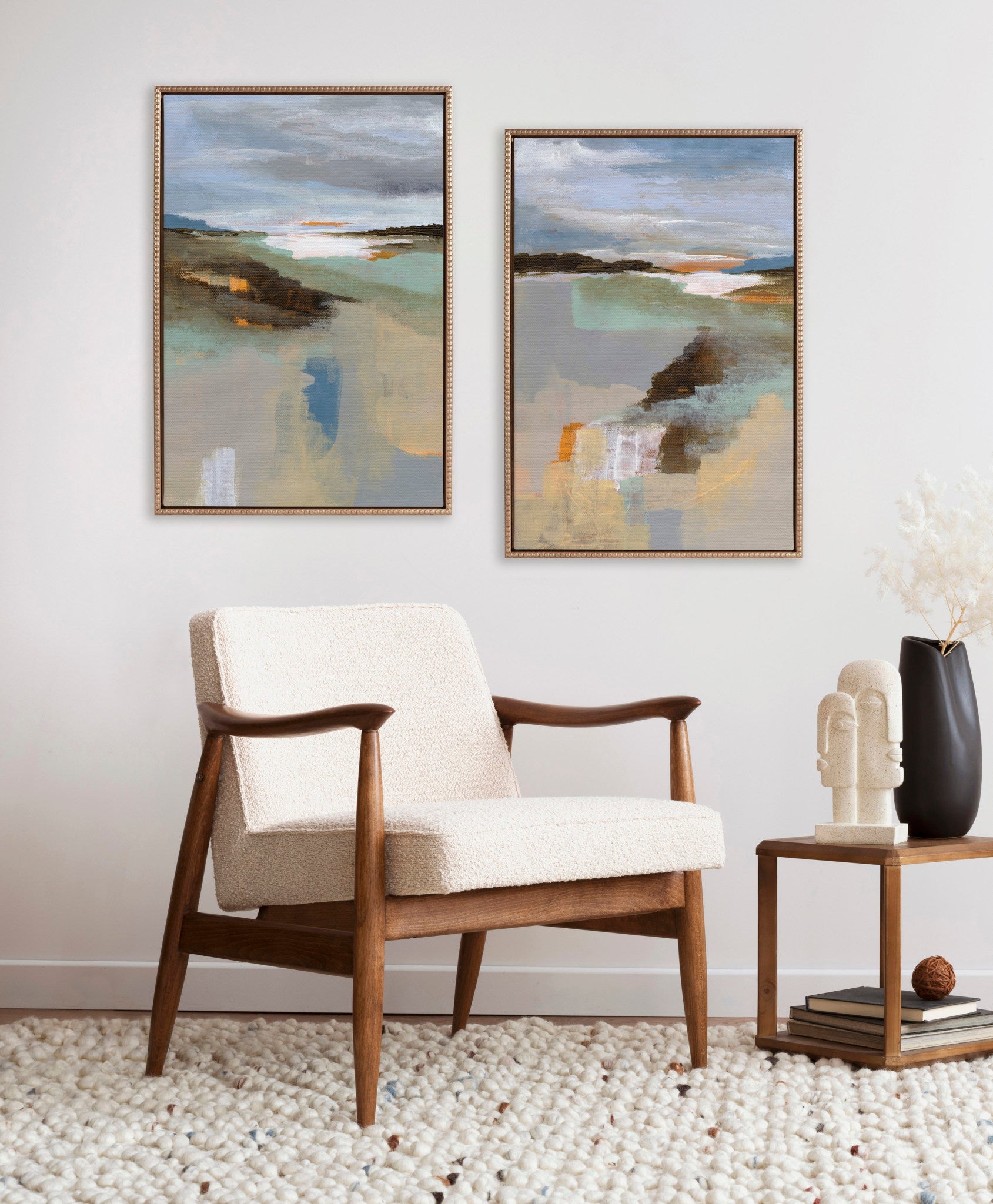 Sylvie Big Sur I and II Framed Canvas Art Set by Nikita Jariwala