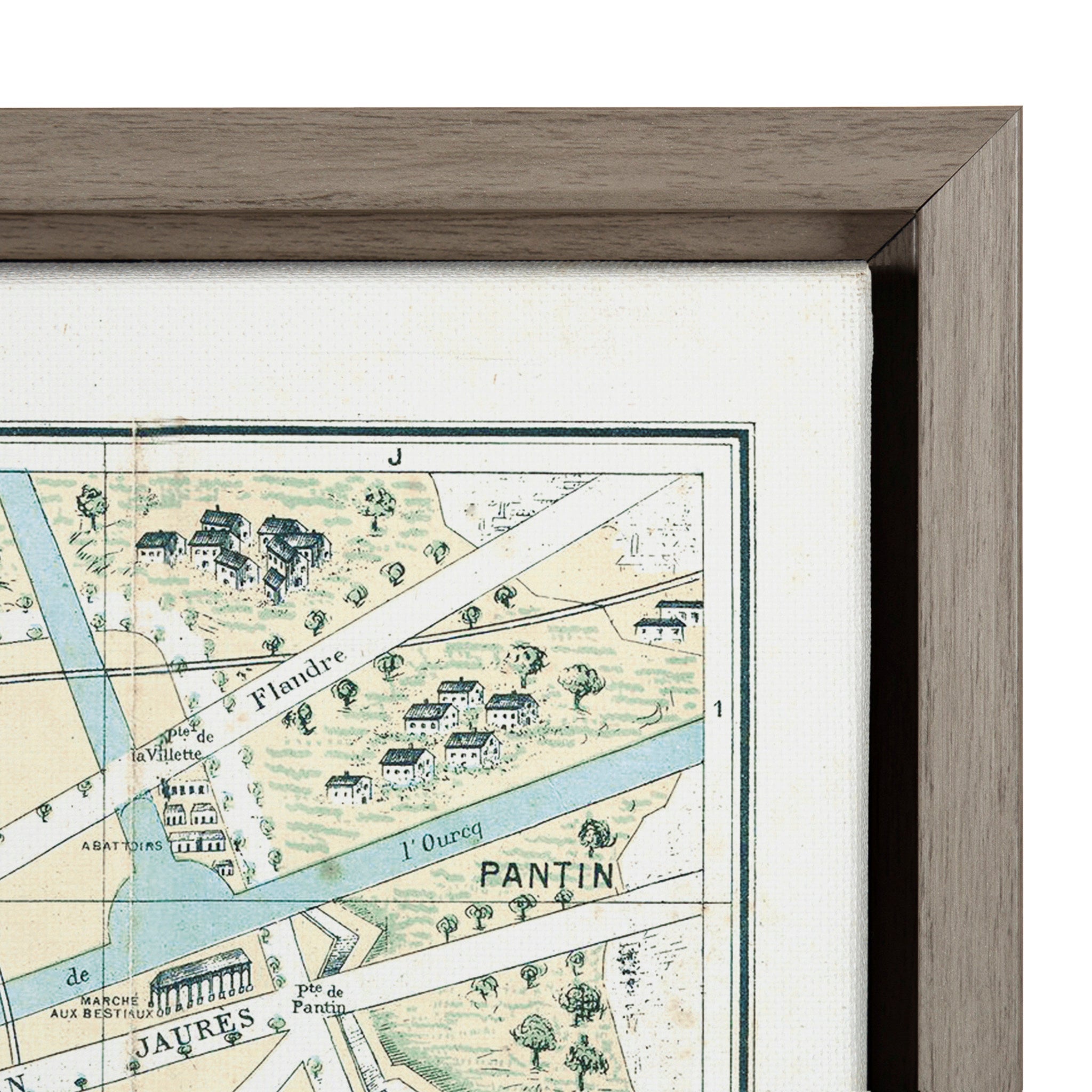 Sylvie Nouveau Plan De Paris Monumental Map Framed Canvas by kateandlaurel - product image 3 for Resin Society