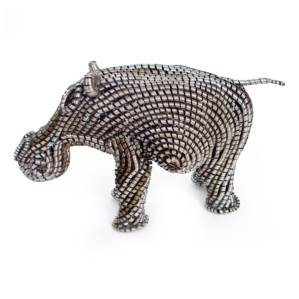 Recycled Metal Shaving Hippo by Mbare Ltd