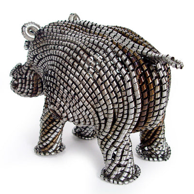 Recycled Metal Shaving Hippo by Mbare Ltd