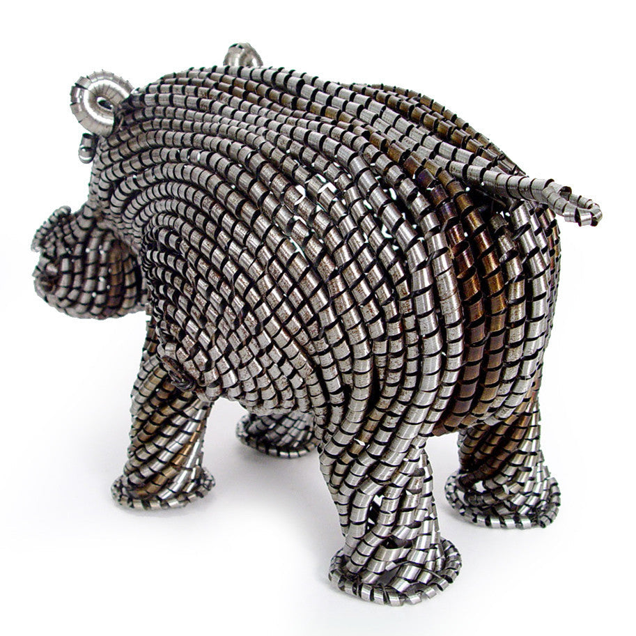 Recycled Metal Shaving Hippo by Mbare Ltd