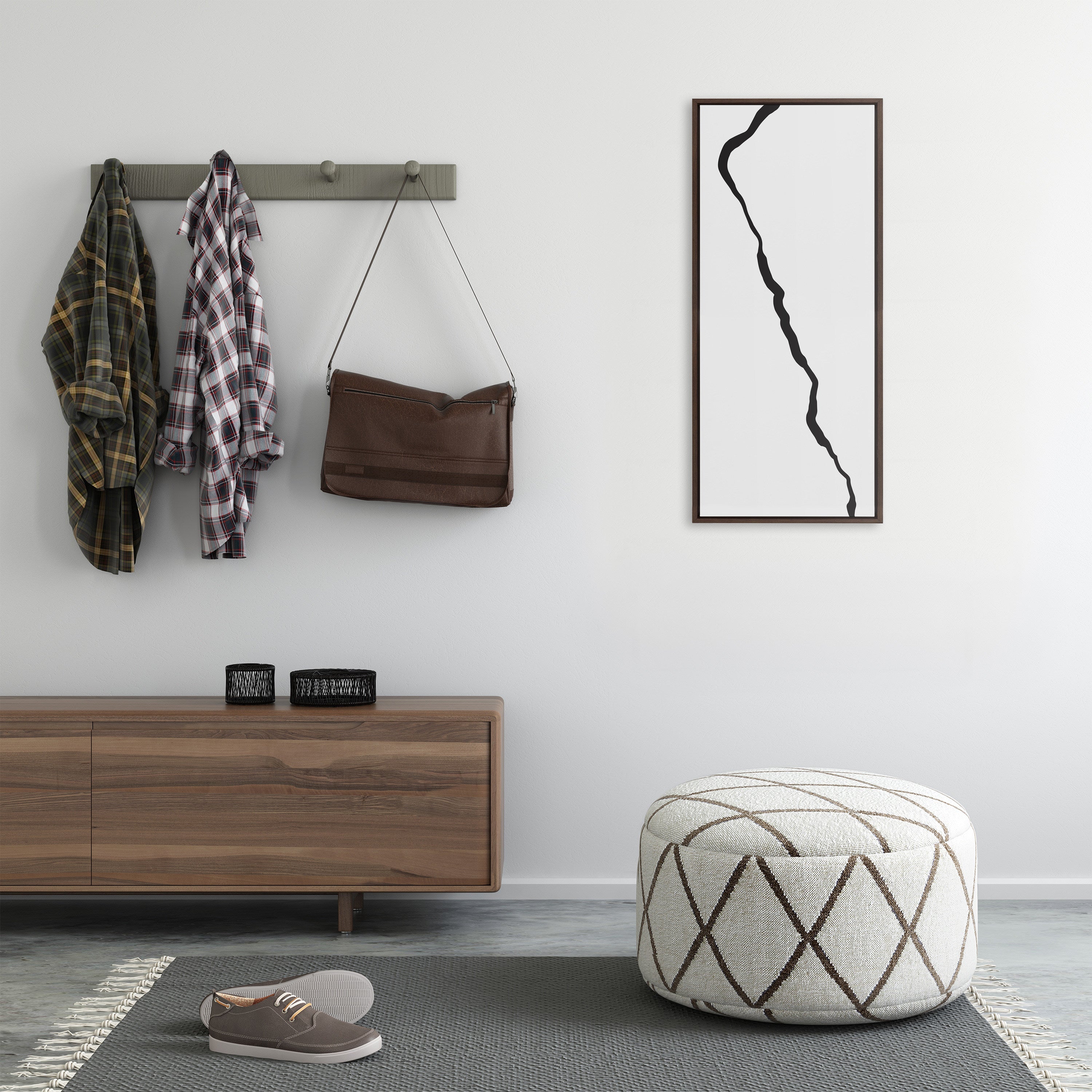Sylvie Elevated Abstract Minimalist Mountain Landscape Framed Canvas