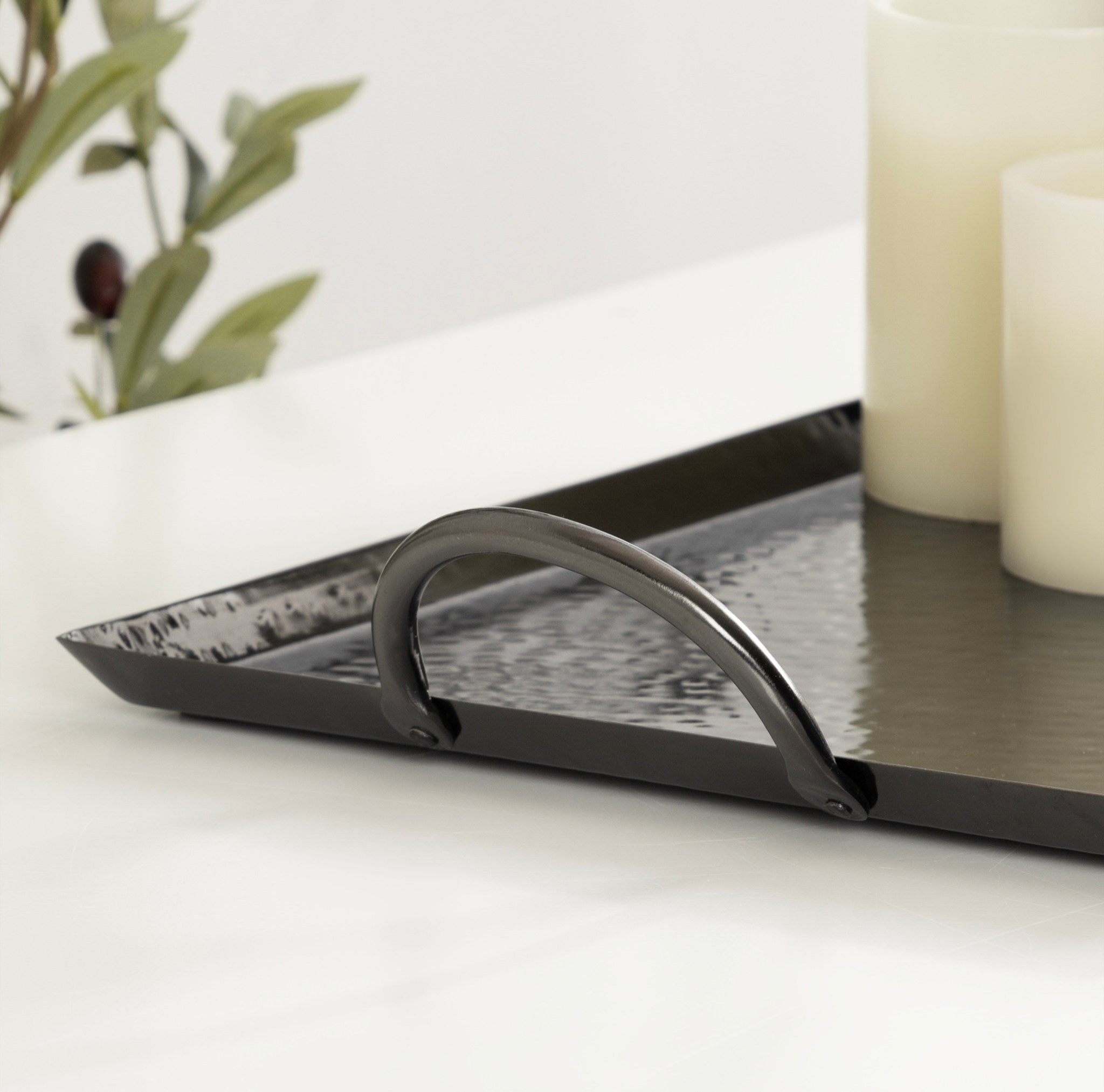 Sanzo Hammered Rectangle Metal Tray