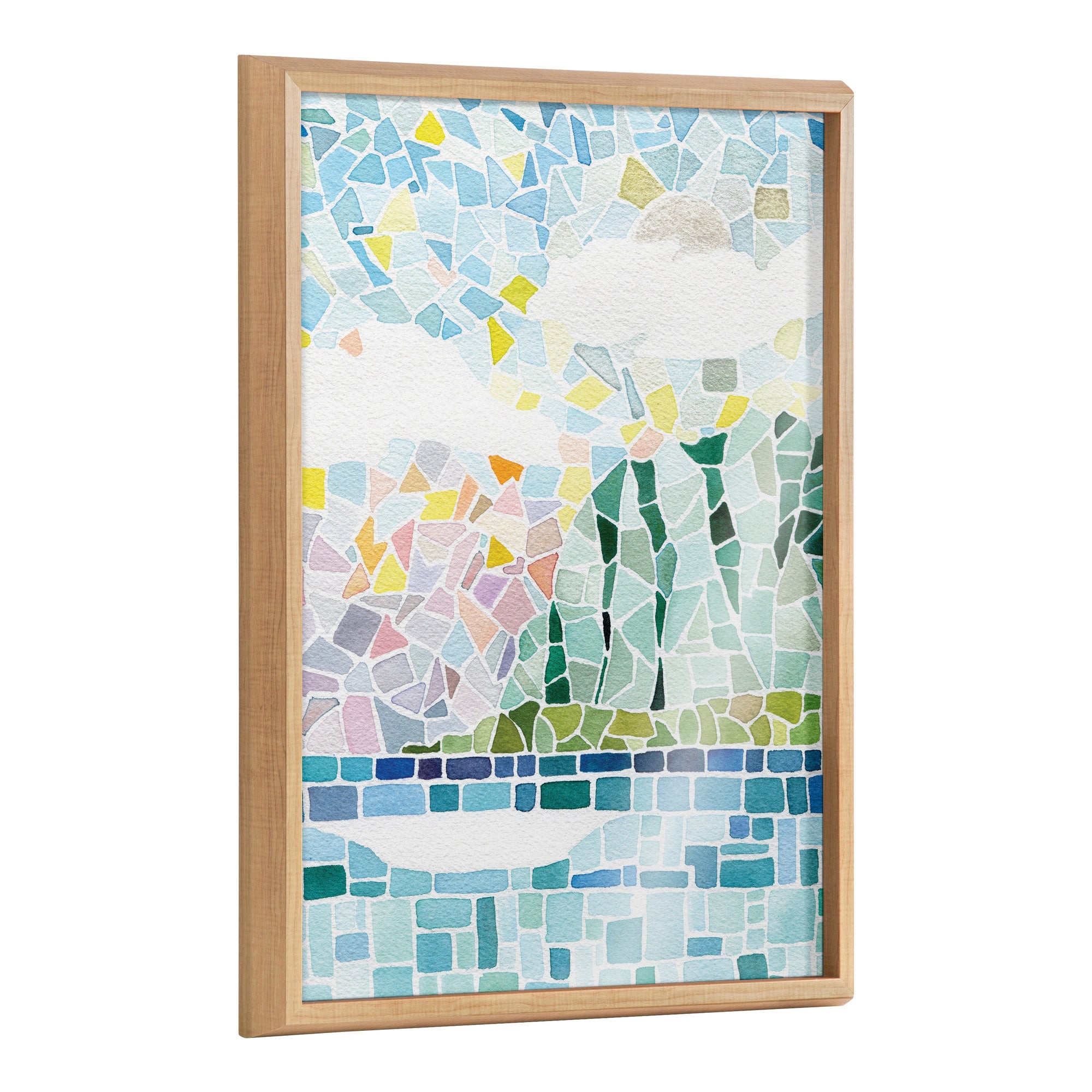 Blake One Fine Morning Framed Printed Glass by kateandlaurel - main product image for Resin Society