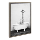Sylvie Giraffe 2 in the Tub Framed Canvas by kateandlaurel - product image 13 for Resin Society