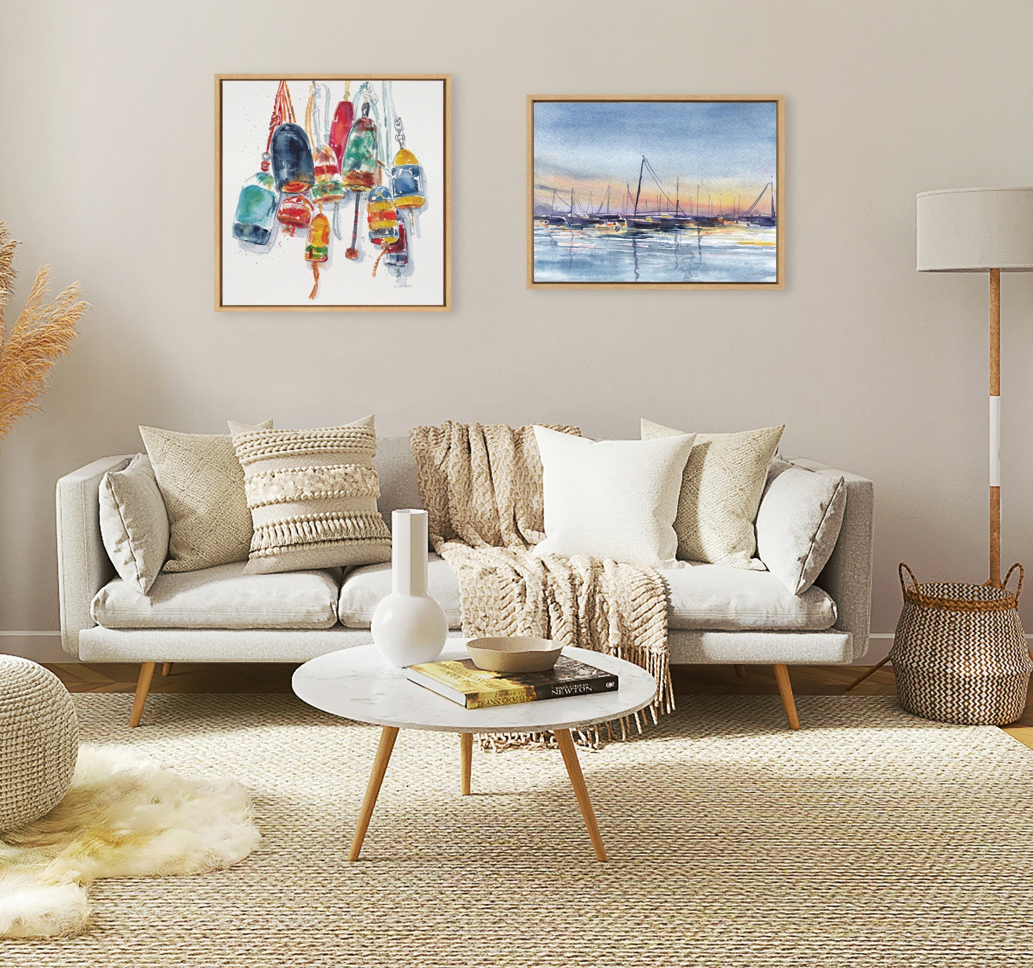 Sylvie Vintage Buoys Framed Canvas by Patricia Shaw