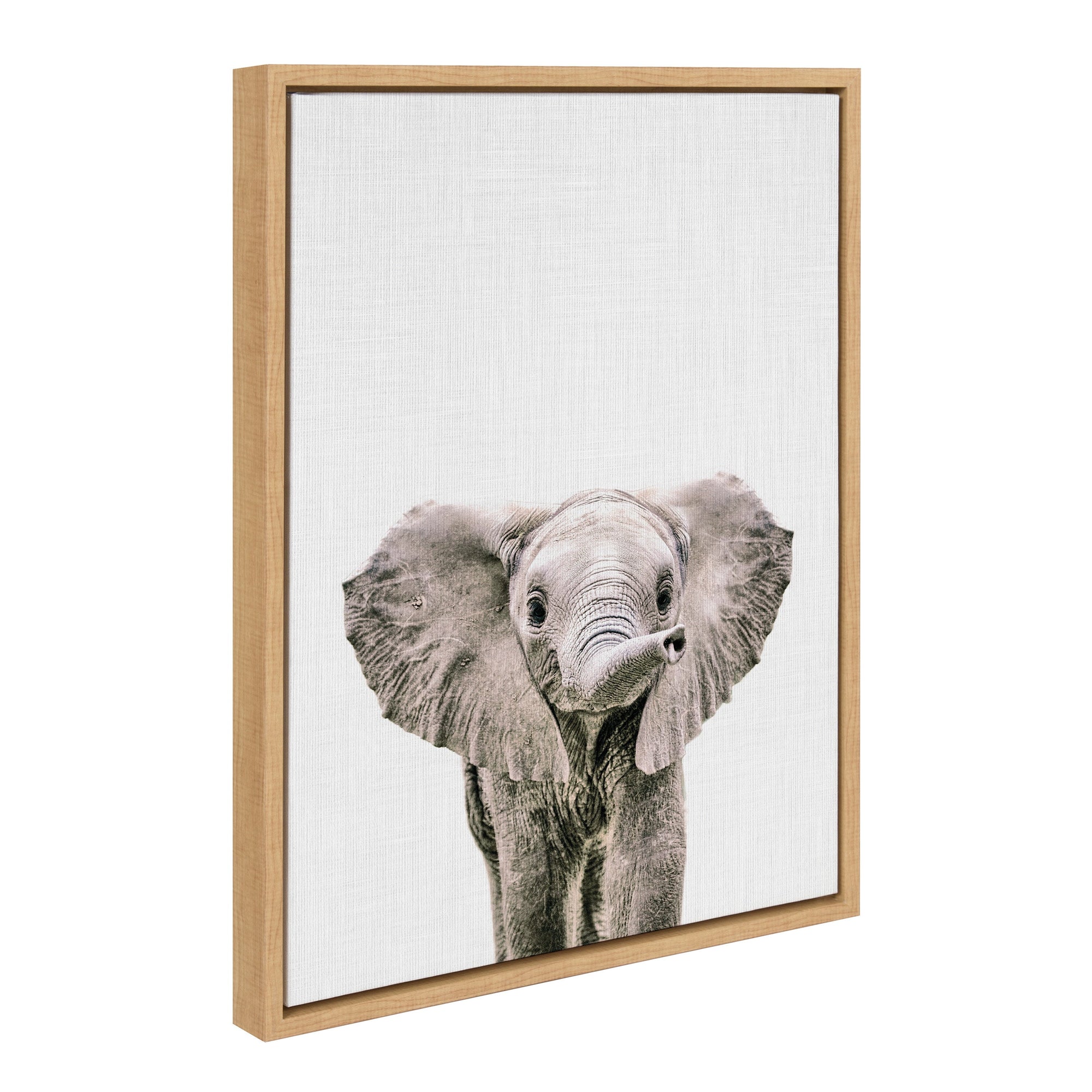Sylvie Baby Elephant Color Framed Canvas by kateandlaurel - main product image for Resin Society