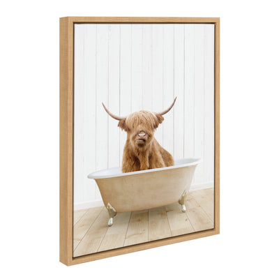 Sylvie Highland Cow Farmhouse Bath Framed Canvas by kateandlaurel - product image 7 for Resin Society