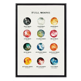 Sylvie Full Moons Chart Framed Canvas by kateandlaurel - main product image for Resin Society