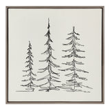 Sylvie Minimalist Evergreen Trees Sketch Framed Canvas by kateandlaurel - product image 12 for Resin Society