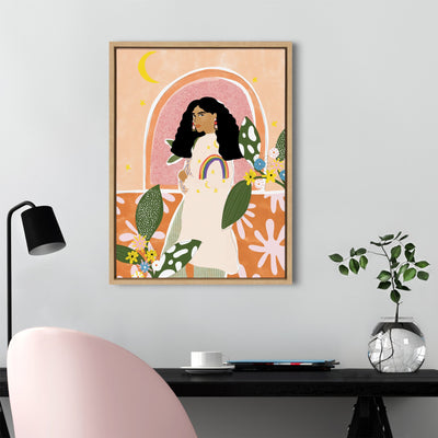 Sylvie Rainbow Sweater Framed Canvas by kateandlaurel - product image 7 for Resin Society