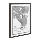 Sylvie Seattle Modern Map Framed Canvas by kateandlaurel - product image 2 for Resin Society