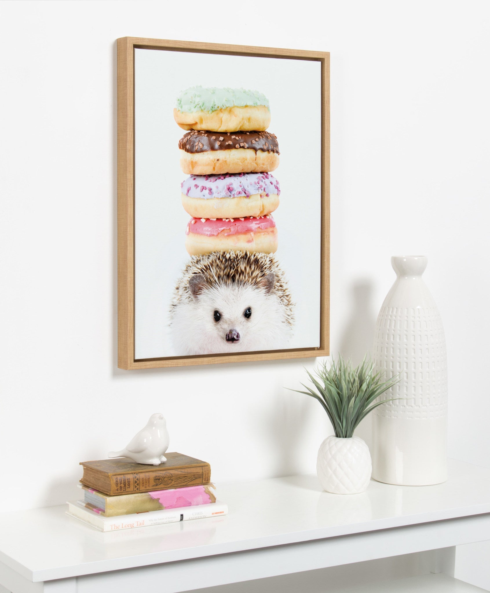 Sylvie Hedgehog Donuts Framed Canvas by Amy Peterson by kateandlaurel - product image 5 for Resin Society