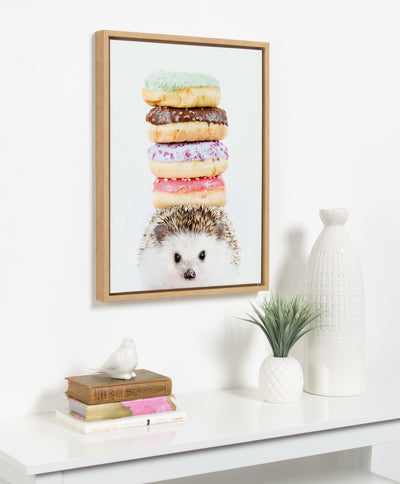 Sylvie Hedgehog Donuts Framed Canvas by Amy Peterson by kateandlaurel - product image 5 for Resin Society