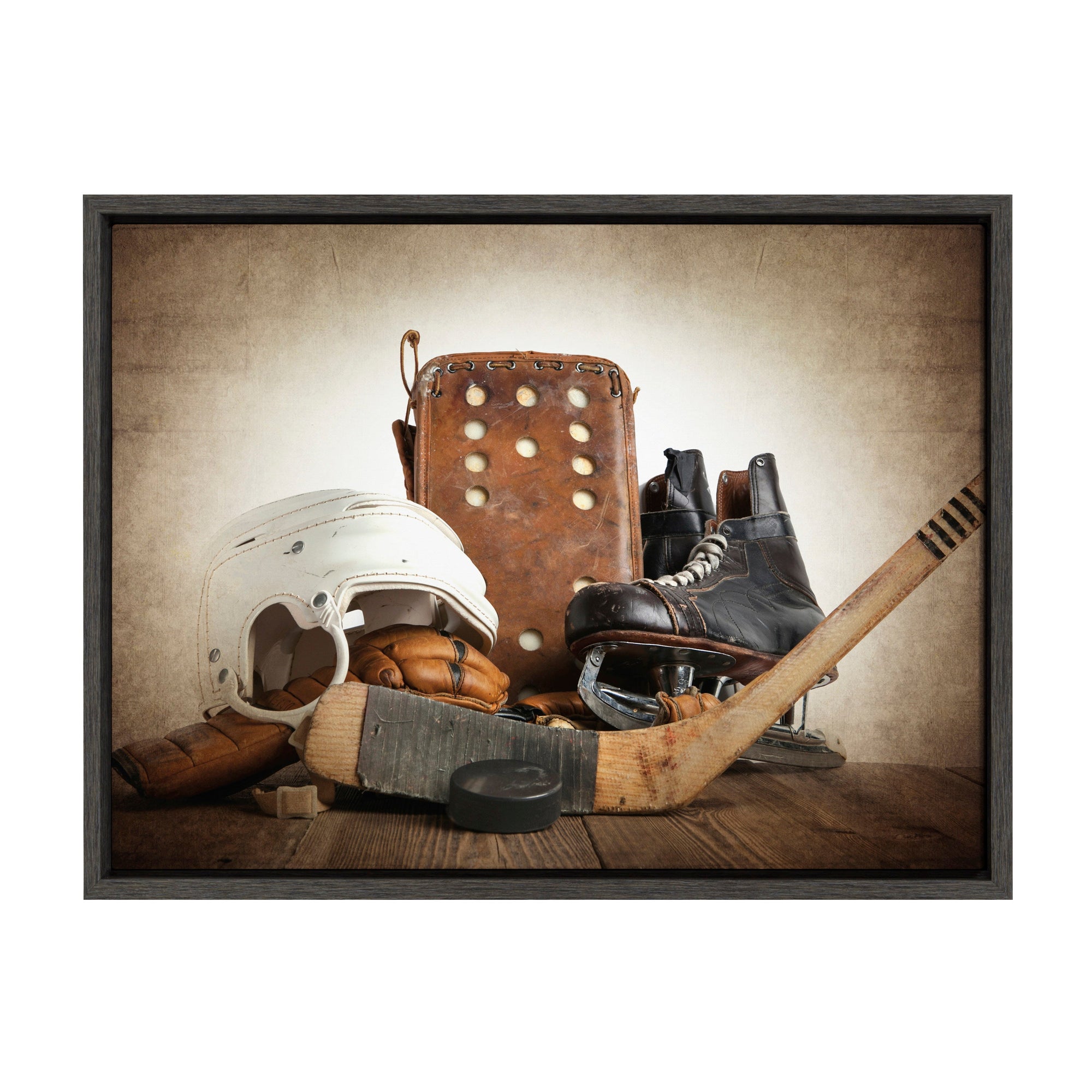 Sylvie Hockey Gear Framed Canvas by kateandlaurel - product image 9 for Resin Society