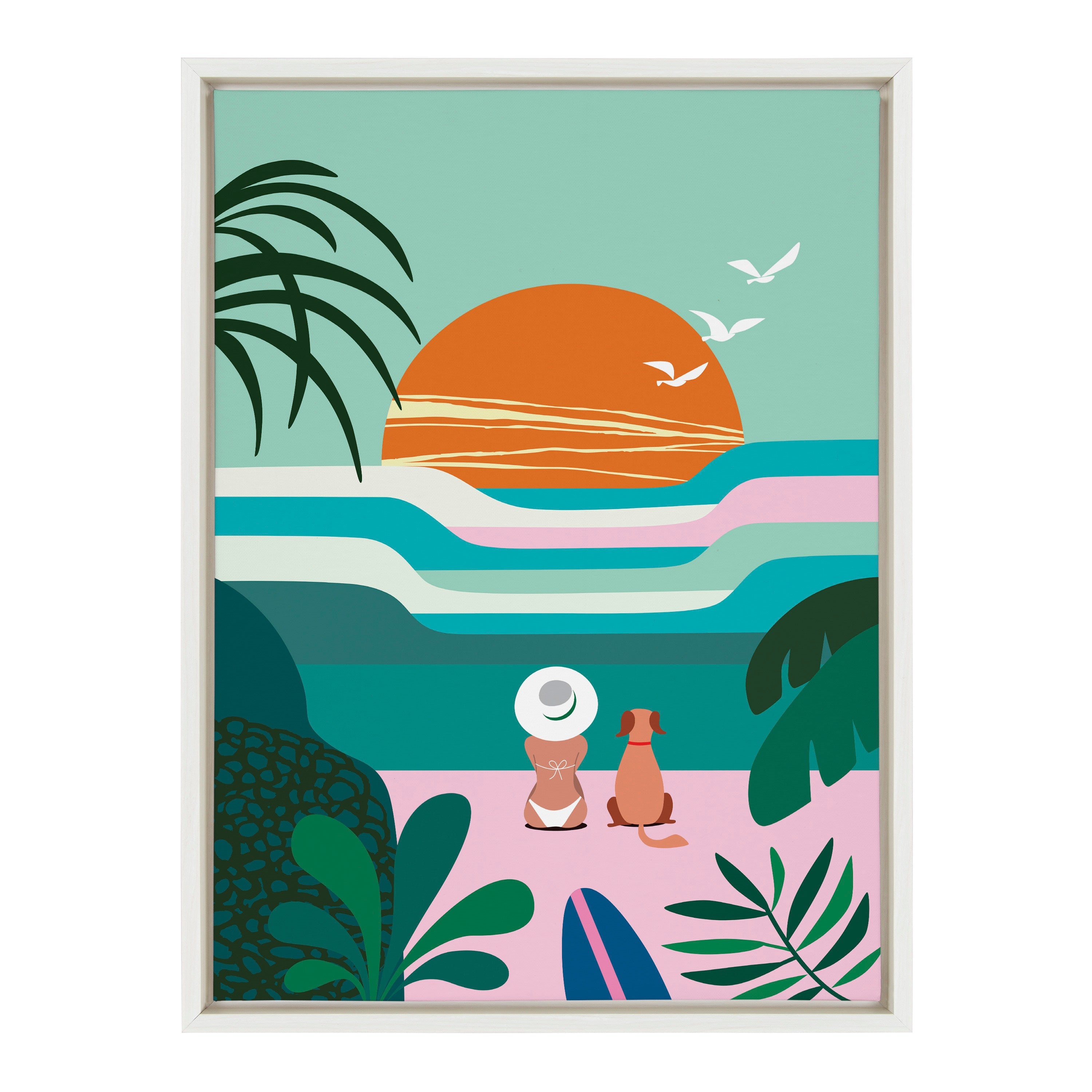 Sylvie Sun Flock Framed Canvas by kateandlaurel - product image 7 for Resin Society