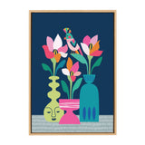 Sylvie Mid Century Modern Magnolias Framed Canvas by kateandlaurel - product image 9 for Resin Society