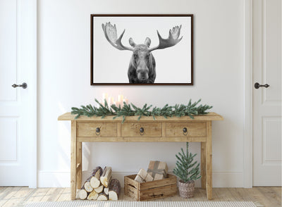 Sylvie Moose Black and White Framed Canvas by Amy Peterson Art Studio