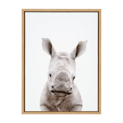 Sylvie Animal Studio Baby Rhino Framed Canvas by Amy Peterson Art Studio