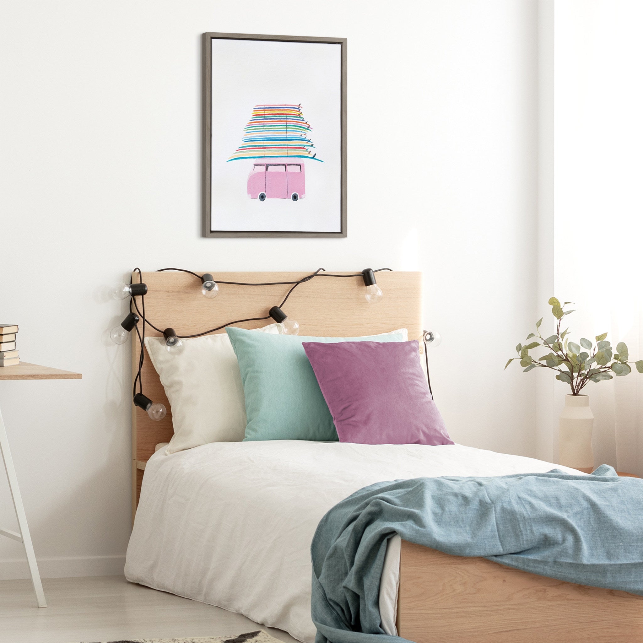 Sylvie Beachbound and Down Framed Canvas by Rachel Bolgov by kateandlaurel - product image 8 for Resin Society