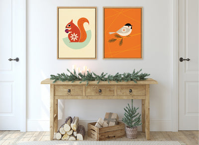Sylvie Squirrel Framed Canvas by Amber Leaders Designs