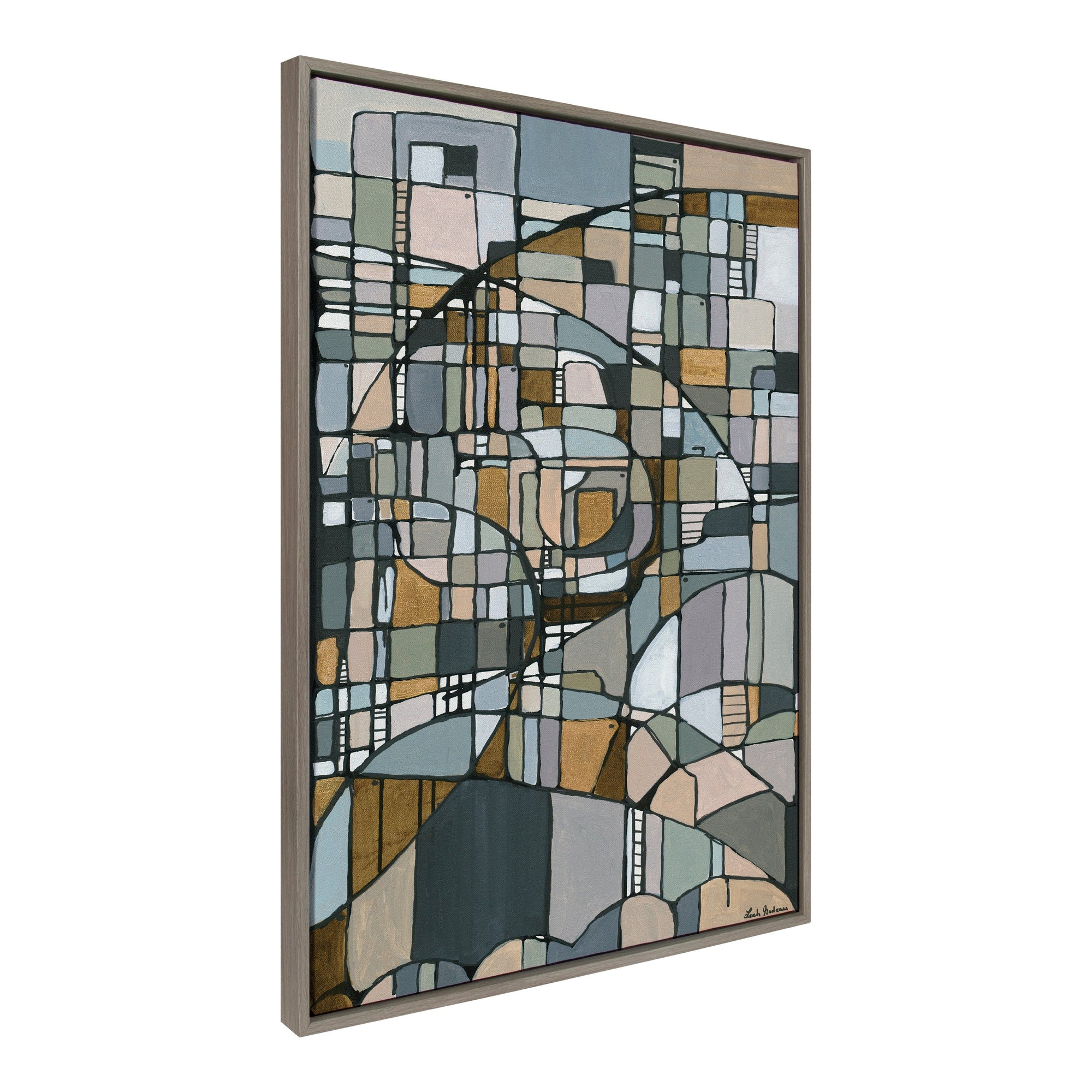 Sylvie Deco Nadeau Framed Canvas by Leah Nadeau by kateandlaurel - main product image for Resin Society