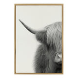 Sylvie Hey Dude Highland Cow Crop Framed Canvas by The Creative Bunch
