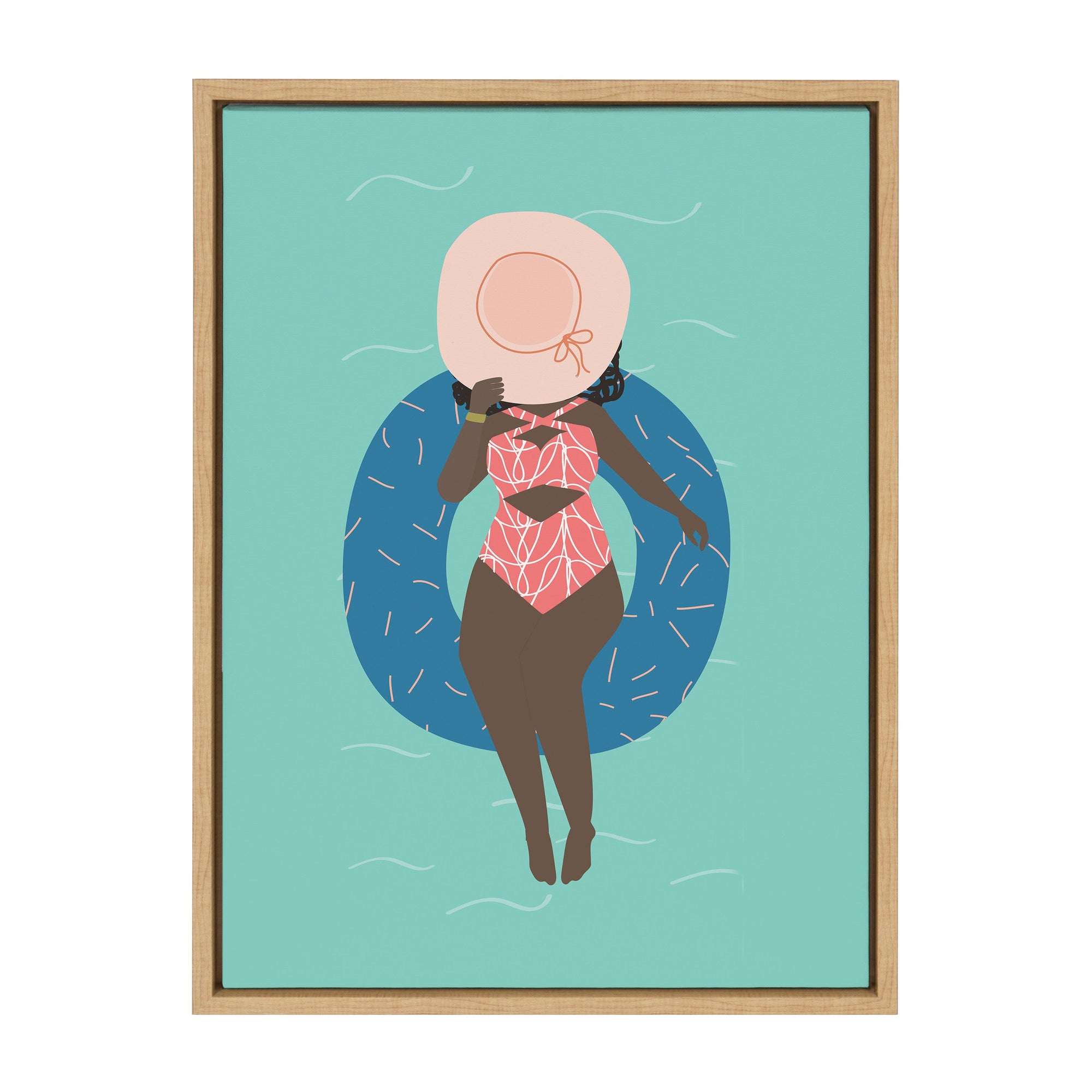 Sylvie By the Pool Framed Canvas by Queenbe Monyei by kateandlaurel - product image 11 for Resin Society