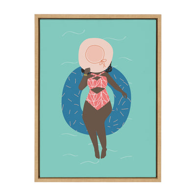 Sylvie By the Pool Framed Canvas by Queenbe Monyei by kateandlaurel - product image 11 for Resin Society