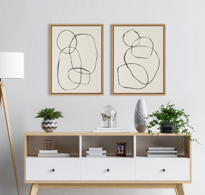 Sylvie Going in Circles Framed Textured Canvas Set