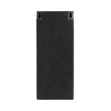 Rectangular black metal wall sconce backplate with two keyhole mounting slots near the top edge on a white background.
