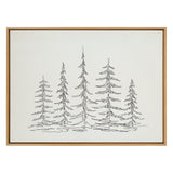 Sylvie Minimalist Evergreen Trees Sketch Framed Canvas by kateandlaurel - product image 20 for Resin Society