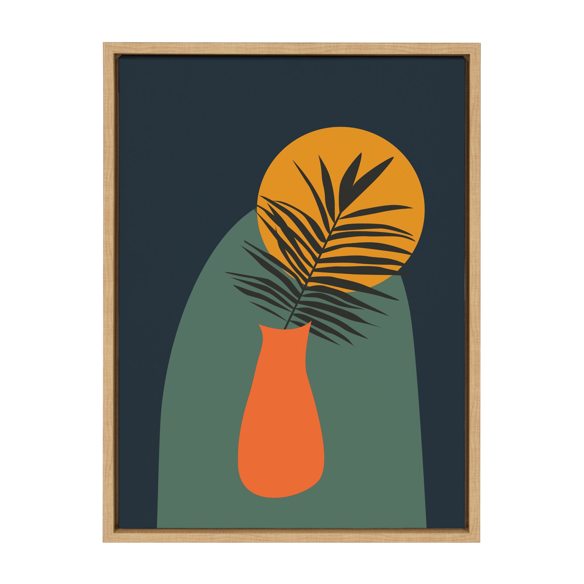 Sylvie Tropical Vase Framed Canvas by kateandlaurel - main product image for Resin Society