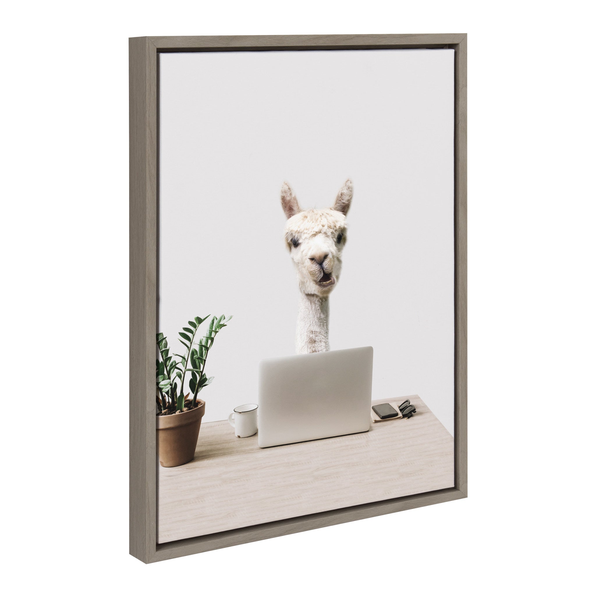 Sylvie Mr. Al Paca here, I’m in Distribution Framed Canvas by kateandlaurel - product image 2 for Resin Society