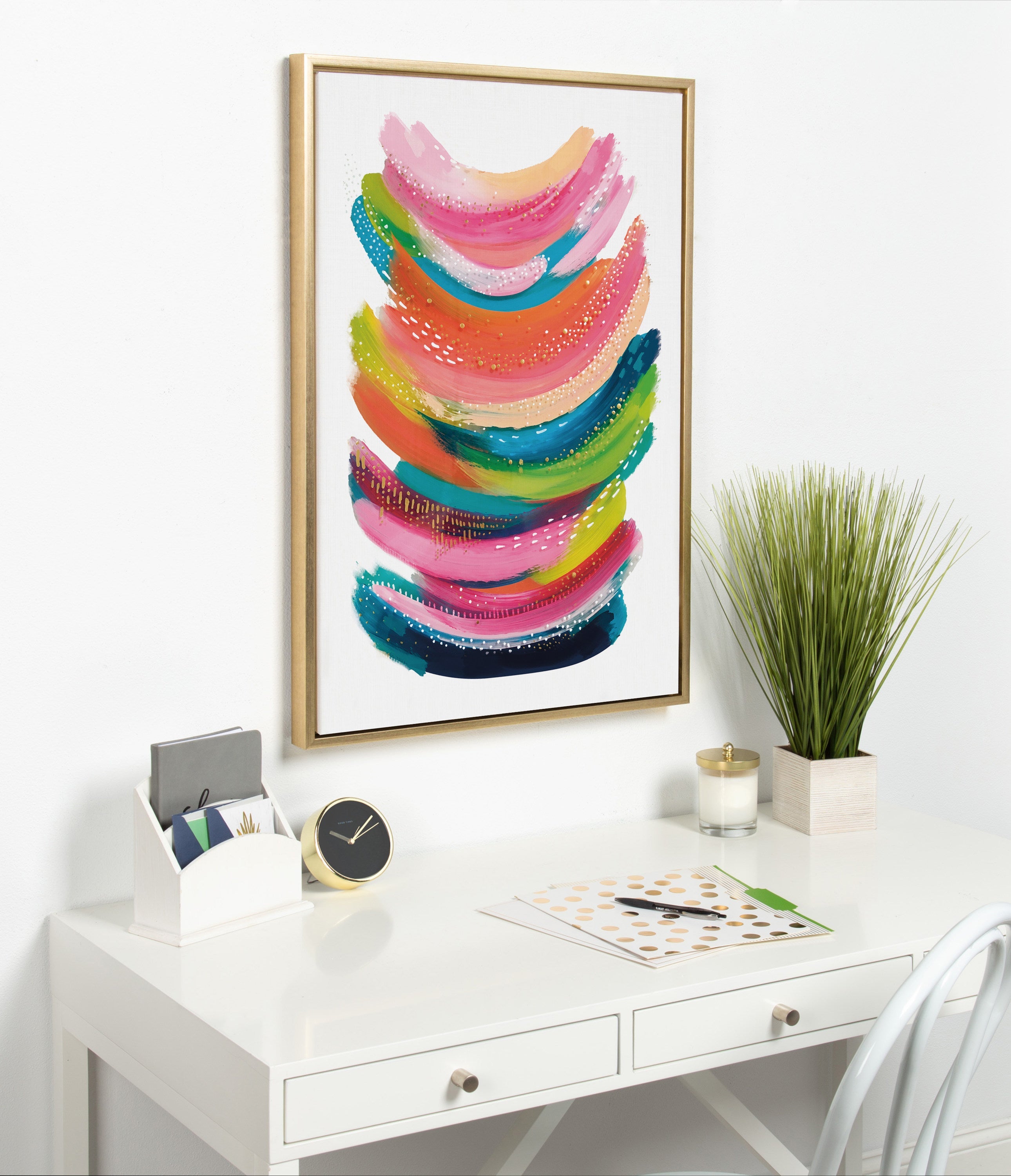 Sylvie Bright Abstract Framed Canvas